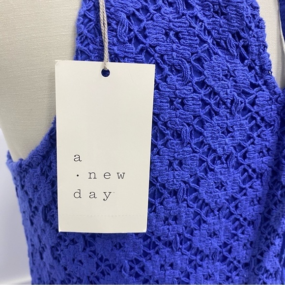Women's Sleeveless Crochet Dress - A New Day™ Blue Size XS - Picture 8 of 9